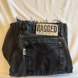 Women’s Ragged Jeans Black Denim Jeans 30x29